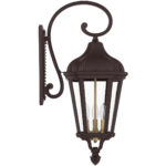 11 inch 3 Light Bronze Outdoor Wall Lantern with Clear Glass Shade-Lighting LumensLantern