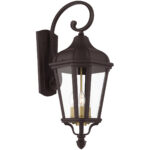 11 inch 3 Light Bronze Outdoor Wall Lantern with Clear Glass Shade-Lighting LumensLantern