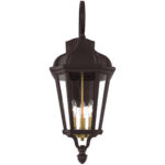 11 inch 3 Light Bronze Outdoor Wall Lantern with Clear Glass Shade-Lighting LumensLantern