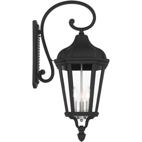 11 inch 3 Light TBK Outdoor Wall Lantern with Clear Glass Shade-Lighting LumensLantern