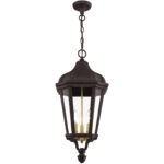 3 Light Bronze Outdoor Pendant Lantern with Clear Glass Shade-Lighting LumensLantern