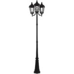 3 Light TBK Outdoor Post Light with Clear Glass Shade-Lighting LumensOutdoor Wall Lights