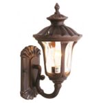 7.25 inch 1 Light Imperial Bronze Outdoor Wall Lantern Pendant Lighting Fixture with Amber Water Glass Shade-Lighting LumensLantern