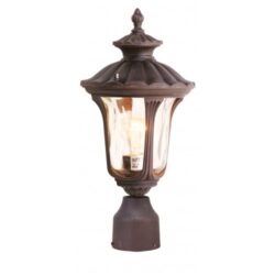 1 Light Imperial Bronze Outdoor Post Lantern Pendant Lighting Fixture with Amber Water Glass Shade-Lighting LumensLantern