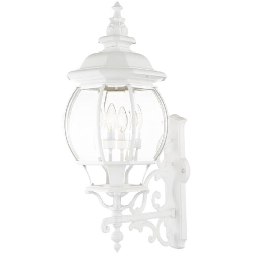 7701-13 4 Light Textured White Outdoor Wall Lantern-Lighting LumensLantern