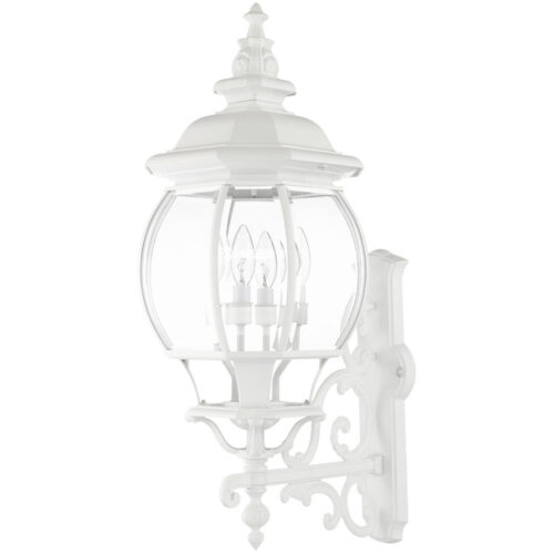 7701-13 4 Light Textured White Outdoor Wall Lantern-Lighting LumensLantern