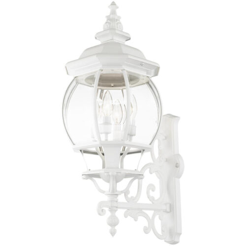 7701-13 4 Light Textured White Outdoor Wall Lantern-Lighting LumensLantern