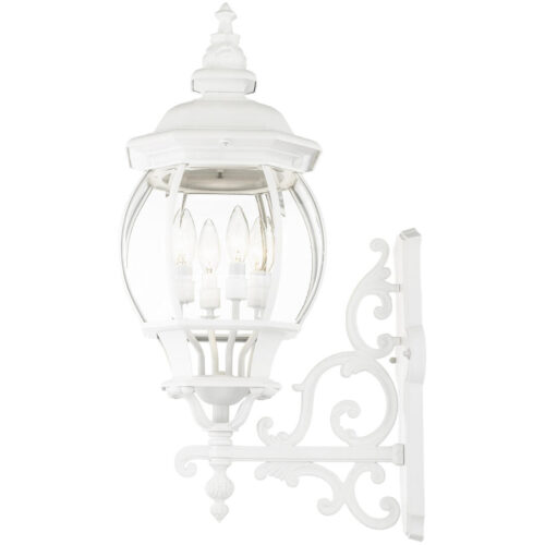 7701-13 4 Light Textured White Outdoor Wall Lantern-Lighting LumensLantern