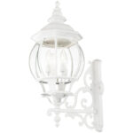 7701-13 4 Light Textured White Outdoor Wall Lantern-Lighting LumensLantern