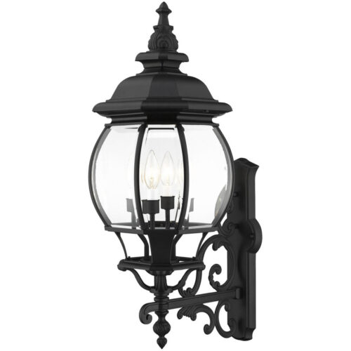 7701-14 4 Light Textured Black Outdoor Wall Lantern-Lighting LumensLantern