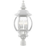 7703-13 4 Light Textured White Outdoor Post Top Lantern-Lighting LumensLantern