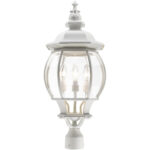 7703-13 4 Light Textured White Outdoor Post Top Lantern-Lighting LumensLantern