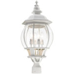 7703-13 4 Light Textured White Outdoor Post Top Lantern-Lighting LumensLantern