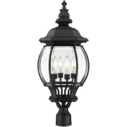 7703-14 4 Light Textured Black Outdoor Post Top Lantern-Lighting LumensLantern