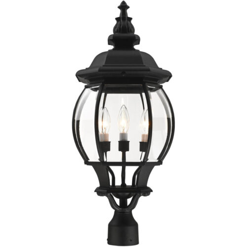 7703-14 4 Light Textured Black Outdoor Post Top Lantern-Lighting LumensLantern