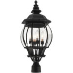 7703-14 4 Light Textured Black Outdoor Post Top Lantern-Lighting LumensLantern