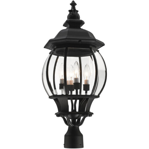 7703-14 4 Light Textured Black Outdoor Post Top Lantern-Lighting LumensLantern