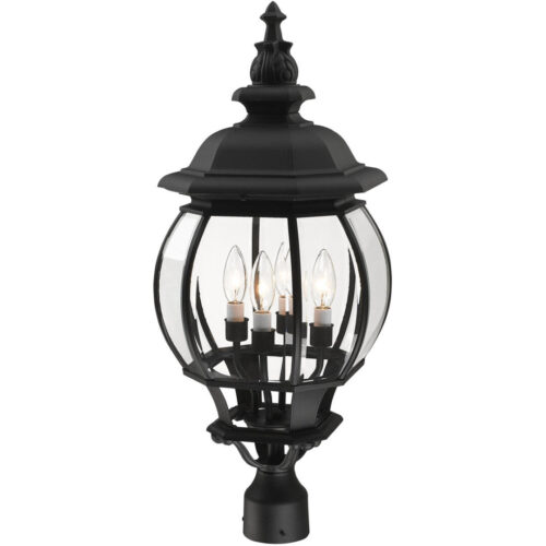 7703-14 4 Light Textured Black Outdoor Post Top Lantern-Lighting LumensLantern