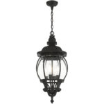 7705-14 4 Light Textured Black Outdoor Pendant Lantern-Lighting LumensLantern