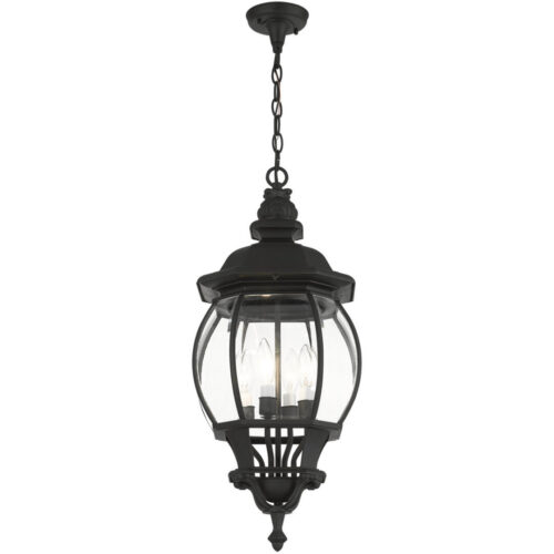 7705-14 4 Light Textured Black Outdoor Pendant Lantern-Lighting LumensLantern