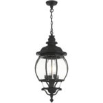 7705-14 4 Light Textured Black Outdoor Pendant Lantern-Lighting LumensLantern