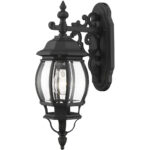 7706-14 1 Light Textured Black Outdoor Wall Lantern-Lighting LumensLantern