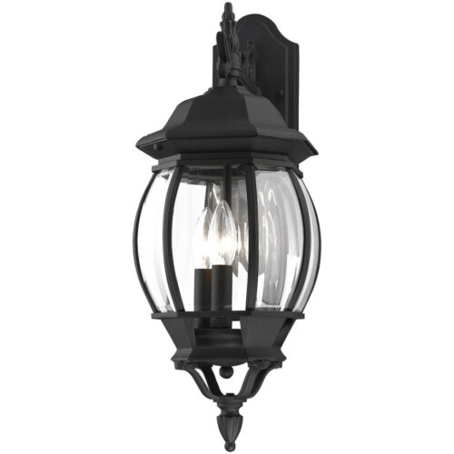 7707-14 3 Light Textured Black Outdoor Wall Lantern-Lighting LumensLantern