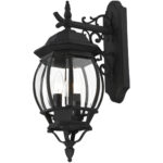 7707-14 3 Light Textured Black Outdoor Wall Lantern-Lighting LumensLantern