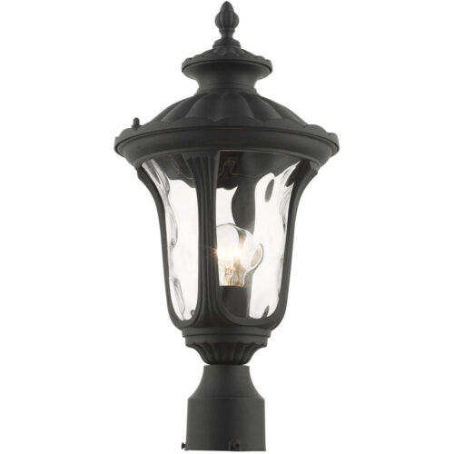 7848-14 1 Light Textured Black Outdoor Post Top Lantern-Lighting LumensLantern