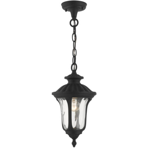 7849-14 1 Light Textured Black Outdoor Pendant Lantern-Lighting LumensLantern