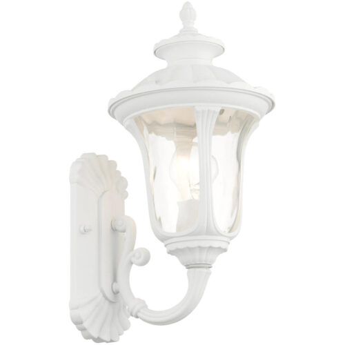 7850-13 1 Light Textured White Outdoor Wall Lantern-Lighting LumensLantern