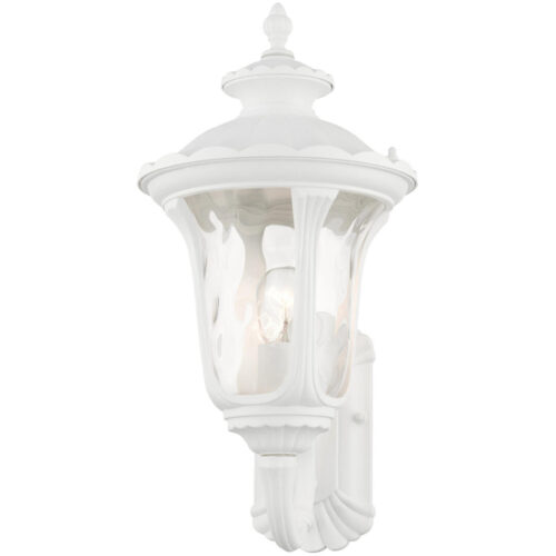 7852-13 1 Light Textured White Outdoor Wall Lantern-Lighting LumensLantern