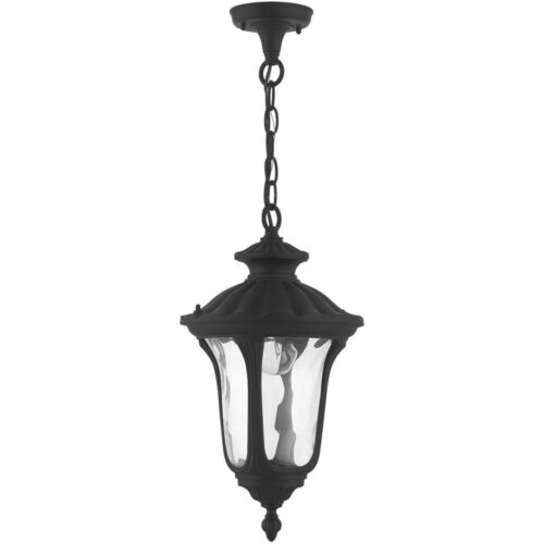 7854-14 1 Light Textured Black Outdoor Pendant Lantern-Lighting LumensLantern