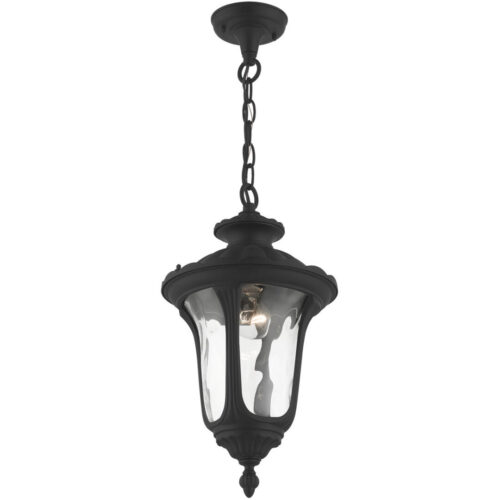 7854-14 1 Light Textured Black Outdoor Pendant Lantern-Lighting LumensLantern