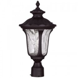 1 Light Bronze Outdoor Post Lantern Pendant Lighting Fixture with Clear Water Glass Shade-Lighting LumensLantern