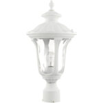 7855-13 1 Light Textured White Outdoor Post Top Lantern-Lighting LumensLantern