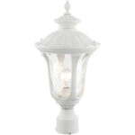 7855-13 1 Light Textured White Outdoor Post Top Lantern-Lighting LumensLantern