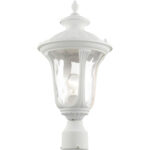 7855-13 1 Light Textured White Outdoor Post Top Lantern-Lighting LumensLantern