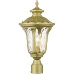 7855-33 1 Light Soft Gold Outdoor Medium Post Top Lantern-Lighting LumensLantern