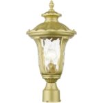 7855-33 1 Light Soft Gold Outdoor Medium Post Top Lantern-Lighting LumensLantern