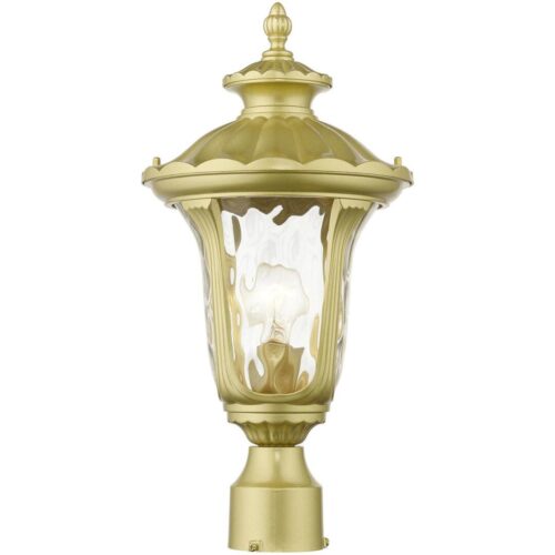 7855-33 1 Light Soft Gold Outdoor Medium Post Top Lantern-Lighting LumensLantern