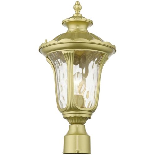 7855-33 1 Light Soft Gold Outdoor Medium Post Top Lantern-Lighting LumensLantern