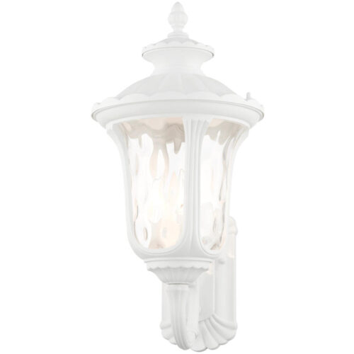 7856-13 3 Light Textured White Outdoor Wall Lantern-Lighting LumensLantern