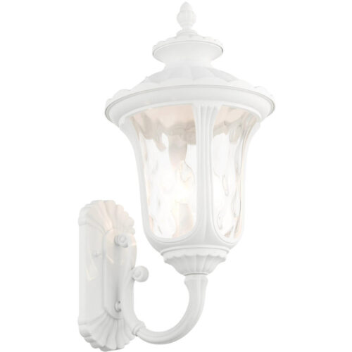 7856-13 3 Light Textured White Outdoor Wall Lantern-Lighting LumensLantern