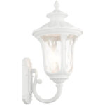 7856-13 3 Light Textured White Outdoor Wall Lantern-Lighting LumensLantern