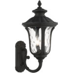 7856-14 3 Light Textured Black Outdoor Wall Lantern-Lighting LumensLantern