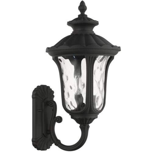 7856-14 3 Light Textured Black Outdoor Wall Lantern-Lighting LumensLantern