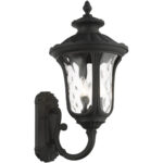 7856-14 3 Light Textured Black Outdoor Wall Lantern-Lighting LumensLantern