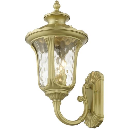 7856-33 3 Light Soft Gold Outdoor Large Wall Lantern-Lighting LumensLantern