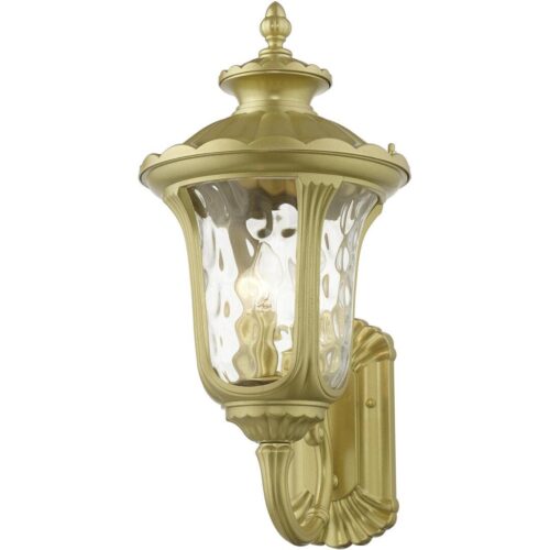 7856-33 3 Light Soft Gold Outdoor Large Wall Lantern-Lighting LumensLantern